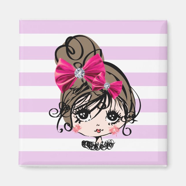 hübsches Mädchen mit rosa Bug Magnet (Vorne)