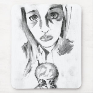 Hübsches Mädchen mit Schmelzen Eiscreme Sketch Mousepad