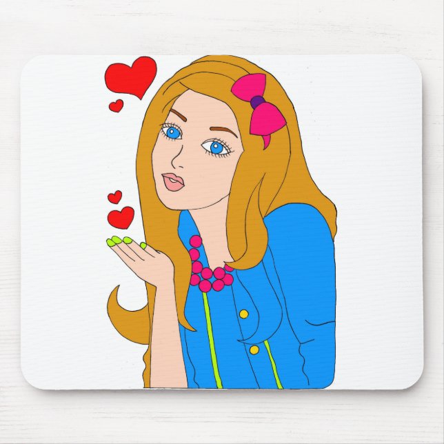 Hübsches Mädchen Mousepad (Vorne)