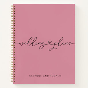 Hübsches Mauve Pink Wedding Plans Heart Notebook Notizbuch
