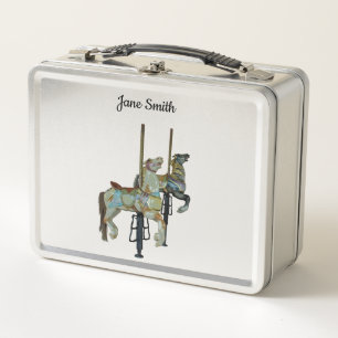 Hübsches Mergo Round Carousel Horses Lunch Box