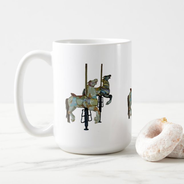 Hübsches Mergo Round Carousel Horses Muster Kaffeetasse (Mit Donut)