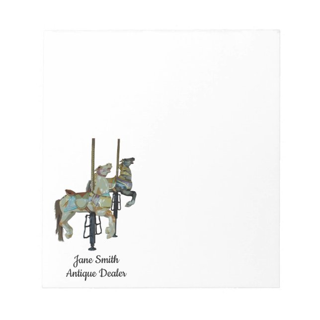 Hübsches Mergo Round Carousel Horses Notepad Notizblock (Vorderseite)