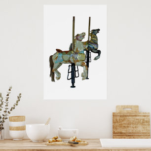 Hübsches Mergo Round Carousel Horses Poster