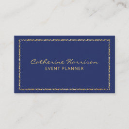 Hübsches, modernes Navy Blue und Gold Visitenkarte