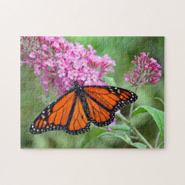 Hübsches Monarch Butterfly Rosa Foto Puzzle