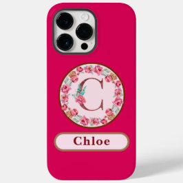 Hübsches Monogramm C Floral Case-Mate iPhone 14 Pro Max Hülle