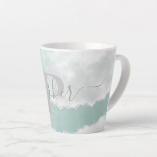 Hübsches Monogramm, erste grüne Wasserfarbe Milchtasse