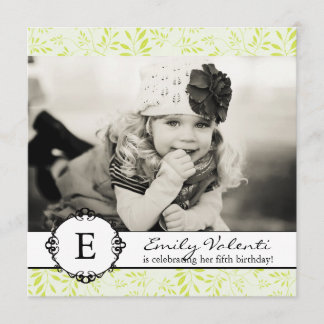 Hübsches Monogramm Foto Geburtstagspartei Einladun Einladung