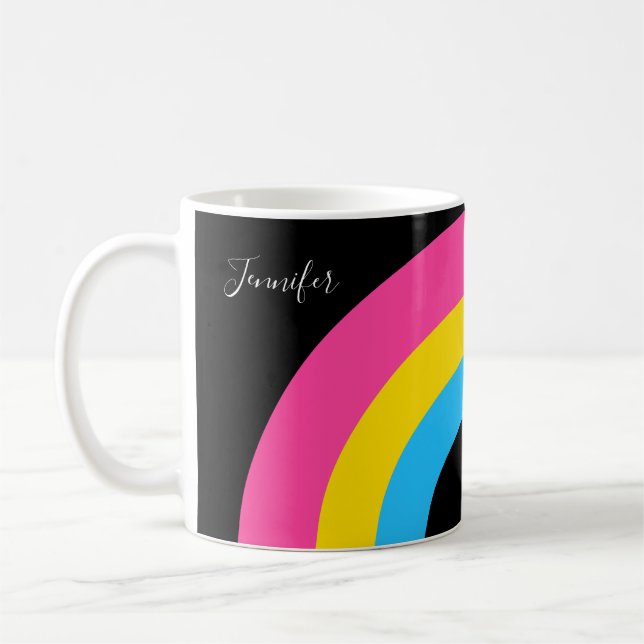 Hübsches Monogramm für die Regenbogenflagge Pansex Kaffeetasse (Links)