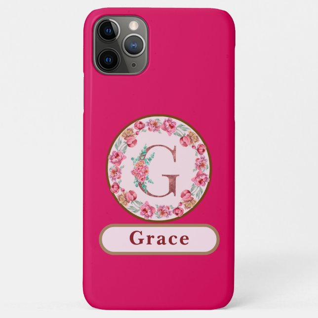 Hübsches Monogramm G Floral Case-Mate iPhone Hülle (Rückseite)