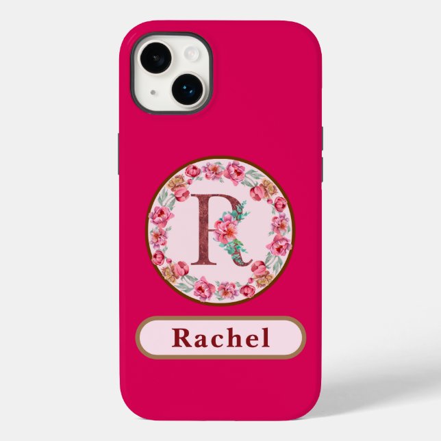 Hübsches Monogramm R Floral Case-Mate iPhone Hülle (Rückseite)