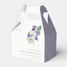 Hübsches Monogramm Violett Blumenkohl-Brautparty Geschenkschachtel