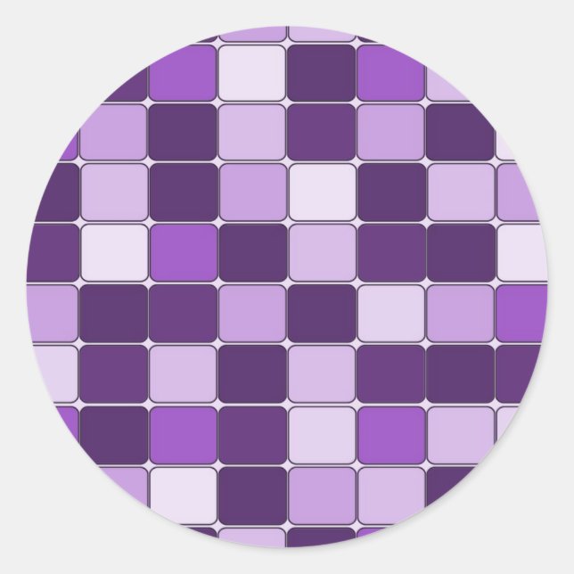 Hübsches Mosaikflippmuster Lila Lilac Lavender Runder Aufkleber (Vorderseite)
