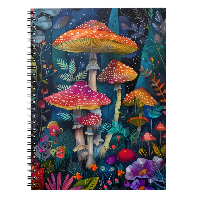 Hübsches Mushroom-Notebook und -Journal Notizblock (Vorderseite)