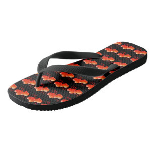 hübsches Muster der Rotorange-Herzen, Symbol der L Flip Flops