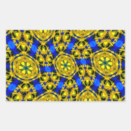 Hübsches Muster für goldene Blume Rechteckiger Aufkleber