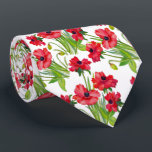 Hübsches Muster für rote Wasserfarben auf Weiß Krawatte<br><div class="desc">Hübsches rotes Mohnmuster in Aquarellfarbe.</div>