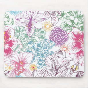 Hübsches Muster mit farbenfrohen Blumen Mousepad