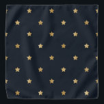 Hübsches Muster, schwarze goldene Sterne Halstuch<br><div class="desc">Hübsches Muster,  glänzende goldene Sterne auf kontrastierendem schwarzem Hintergrund</div>