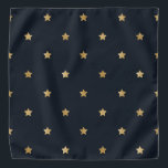 Hübsches Muster, schwarze goldene Sterne Halstuch<br><div class="desc">Hübsches Muster,  glänzende goldene Sterne auf kontrastierendem schwarzem Hintergrund</div>