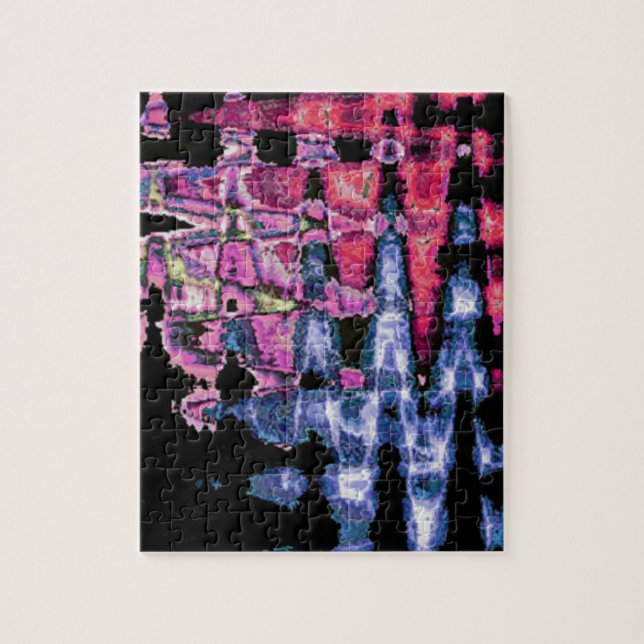 Hübsches Niedliches Lila, Aschgrau und Schwarz Puzzle (Vertikal)