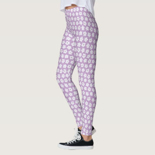 Hübsches Niedliches Pastell Lila Blume Muster Leggings
