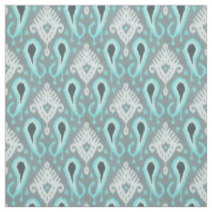 Hübsches Niedliches trendy Türkis Ikat Tribal Must Stoff