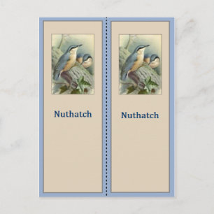 Hübsches Nuthatch-Bird-Lesezeichen Postkarte