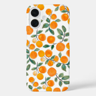 Hübsches Orangenzitrus Botanisches Muster iPhone 16 Hülle