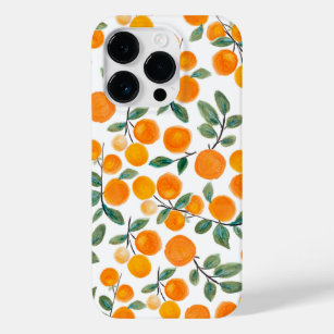 Hübsches Orangenzitrus Botanisches Muster Case-Mate iPhone 14 Pro Hülle