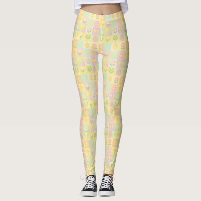 Hübsches Oster-/Frühjahrsmuster Leggings (Vorderseite)