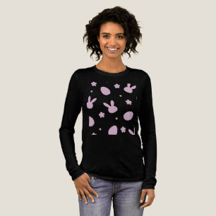 Hübsches Osterhasen-Muster-Shirt – Pastell-Hase & Tri-Blend Shirt