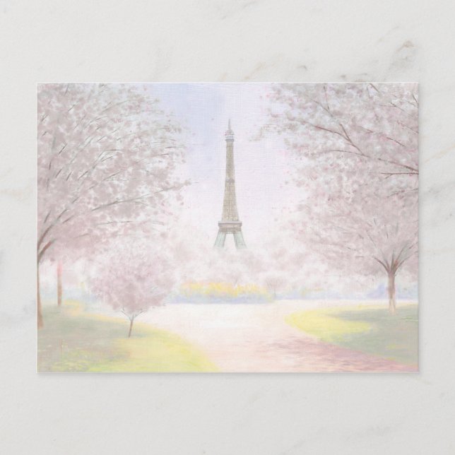Hübsches Paris in Pastellen Postkarte (Vorderseite)