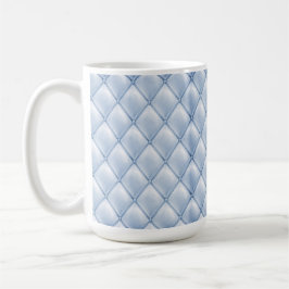 HÜBSCHES PASTEL BLAU TUFTED LOOK DIAMOND PATTERN KAFFEETASSE