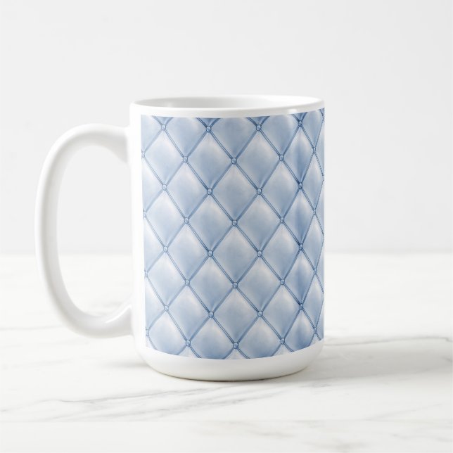 HÜBSCHES PASTEL BLAU TUFTED LOOK DIAMOND PATTERN KAFFEETASSE (Links)