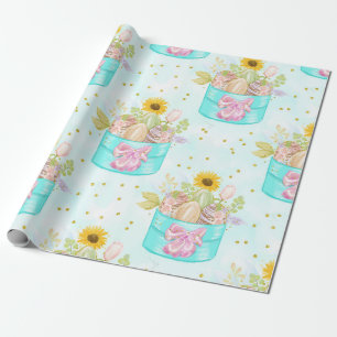 HÜBSCHES PASTEL FARBBIG EASTER BASKETS GESCHENKPAPIER