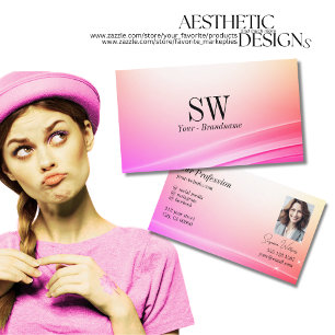 Hübsches Pastel farbiges Monogramm-Foto Visitenkarte