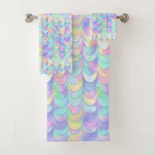 Hübsches Pastel Rainbow Scale BADEZIMMER TOWEL SET