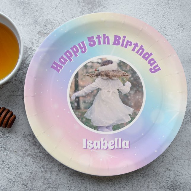 Hübsches Pastel Rainbow Sparkle Kindergeburtstag P Pappteller (Von Creator hochgeladen)