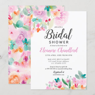 Hübsches pastelfarbenes Brautparty Einladung