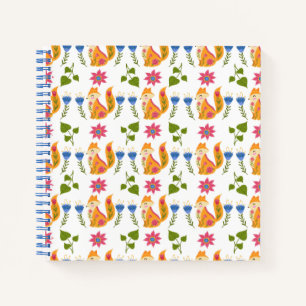 Hübsches Pastell Foxy-Blumenmuster Notizbuch