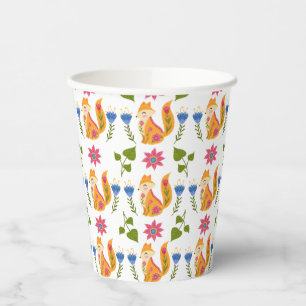 Hübsches Pastell Foxy-Blumenmuster Pappbecher