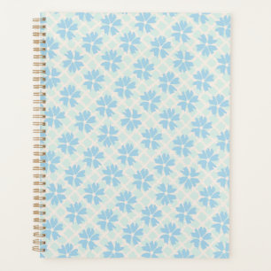 Hübsches Pastellblau-Blumenmuster Planer