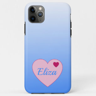 Hübsches Pastellblau Ombre und rosa Herz Case-Mate iPhone Hülle