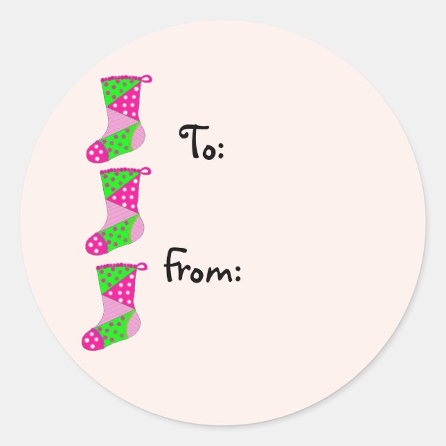 Hübsches Patchwork Weihnachten Runder Aufkleber (Vorderseite)