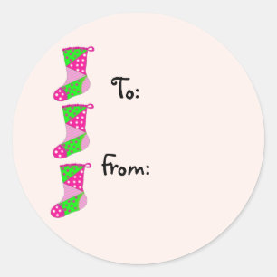 Hübsches Patchwork Weihnachten Runder Aufkleber