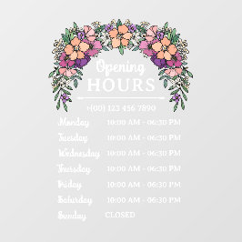 Hübsches Peach & Lila Blumengeschäfte Fensteraufkleber