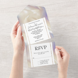 Hübsches Perl Lila Aqua All In One Einladung