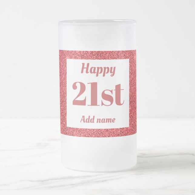 Hübsches personalisiertes Geburtstagsgläsergeschen Mattglas Bierglas (Mittel)